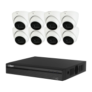 DAHUA 6MP 4K AI 8 Channel NVR with 2TB HDD Security 8 x Camera KIT Turret IP DH-IPC-HDW3666EMP-AS