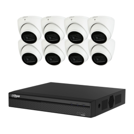 DAHUA 6MP 4K AI 8 Channel NVR with 2TB HDD Security 8 x Camera KIT Turret IP DH-IPC-HDW3666EMP-AS