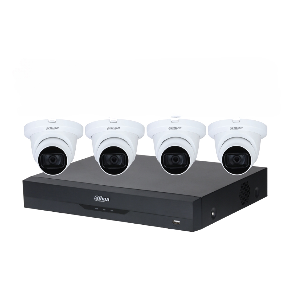 Dahua 5MP AHD DVR Kit with 8 Channel 4K DVR 2TB HDD and 4 x Dahua 5MP WDR HDCVI IR Turret Camera with Starlight 