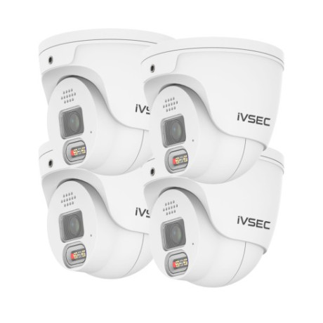 IVSEC PRO 880D 8MP 4K 106° 25fps AI PoE ONVIF Sony Sensor Dome Security Camera - IVNC-880D-AI (4-Pack)