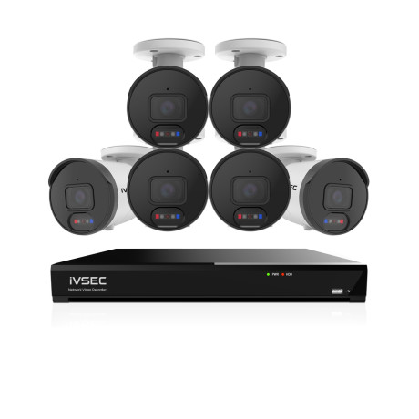 IVSEC 12MP 6K AI 2TB 8CH 6x1250B Bullet Cameras UHD NVR CCTV Security System (8x4) - IVK8L-12506B