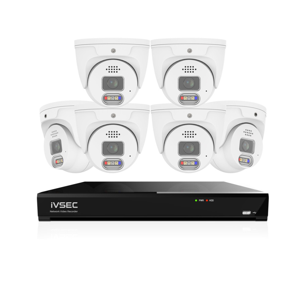 IVSEC 12MP 6K AI 2TB 8CH 6x1250D Dome Cameras UHD NVR CCTV Security System (8x4) - IVK8L-12506D