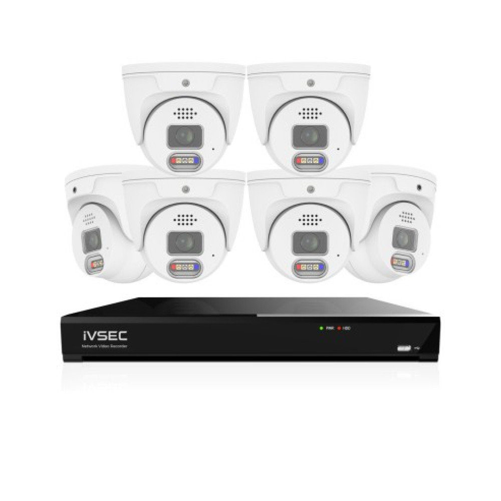 IVSEC PRO 8MP 4K PRO-AI 2TB 8CH 6x880D-AI Cam 25fps Sony Starvis NVR CCTV Security System (8x6)