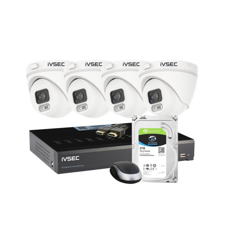 IVSEC 4MP LX-Series 4CH 4Cam IP Ethernet CCTV Security Kit