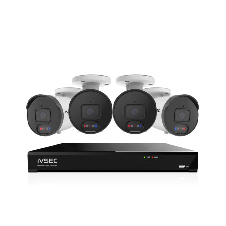 IVSEC 12MP 6K AI 2TB 8CH 4x1250B Bullet Cameras UHD NVR CCTV Security System (8x4) - IVK8L-12504B