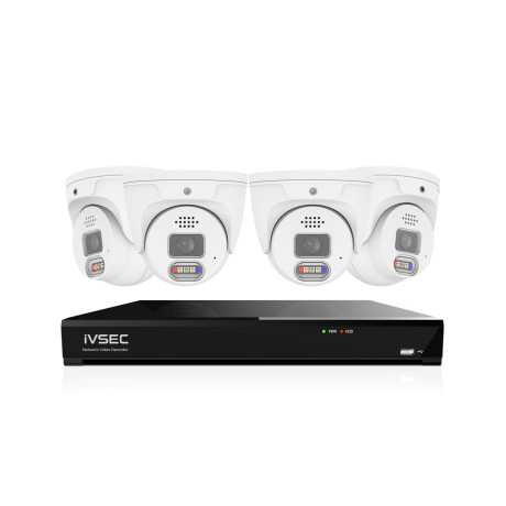iVSEC 8MP 4x IP Deterrence Camera 8Ch 2TB PoE NVR 4K Surveillance Kit - IVK-51