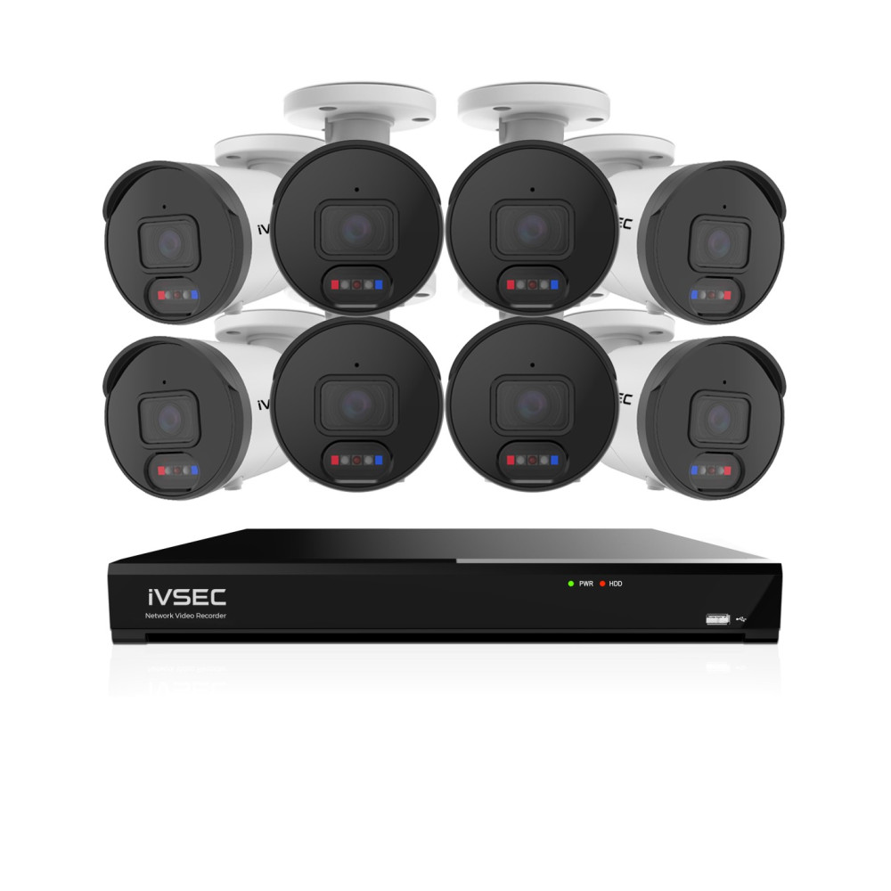 IVSEC PRO 8MP 4K PRO-AI 2TB 8CH 8x880B Cam 25fps Sony Starvis NVR CCTV Security System (8x8)