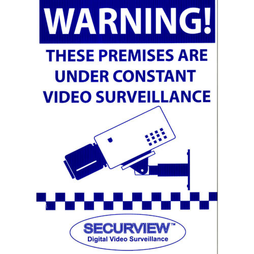 Securview CCTV Warning Sign Corflute A3 Size