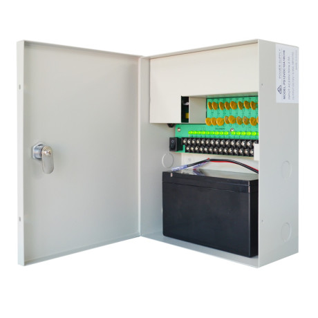 Securview 12VDC 10A 18CH Surveillance Power Supply with Battery Backup