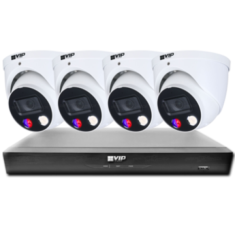 VIP Vision 8MP 8600 Series 8Ch AI IP NVR 2TB HDD Colour Night Vision 4x SMD+ Dome Cameras